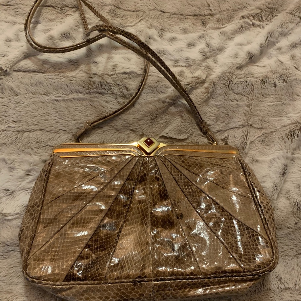 Real vintage snake skin envelope bag